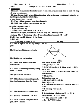 Giáo án Hình học 8 - Tiết 15: Luyện Tập - Đối Xứng Tâm