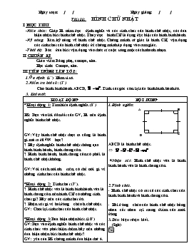 Giáo án Hình học 8 - Tiết 16: Hình Chữ Nhật