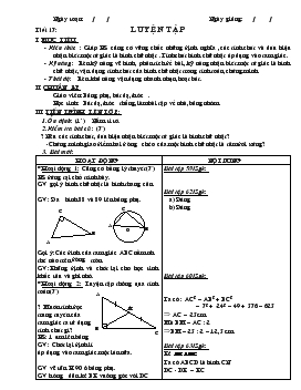 Giáo án Hình học 8 - Tiết 17: Luyện Tập