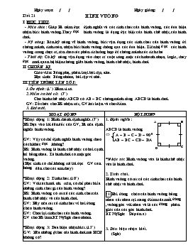 Giáo án Hình học 8 - Tiết 21: Hình Vuông