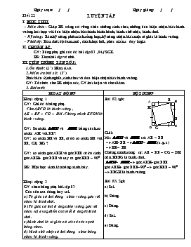 Giáo án Hình học 8 - Tiết 22: Luyện Tập