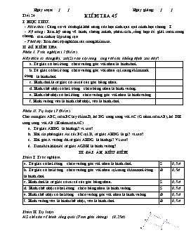 Giáo án Hình học 8 - Tiết 24: Kiểm Tra 45 Phút