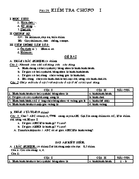 Giáo án Hình học 8 - Tiết 25: Kiểm Tra Chương I
