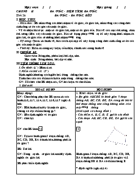 Giáo án Hình học 8 - Tiết 26: Đa Giác - Đa Giác Đều