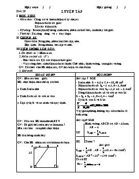 Giáo án Hình học 8 - Tiết 28: Luyện Tập