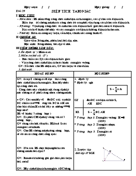 Giáo án Hình học 8 - Tiết 29: Diện Tích Tam Giác