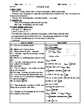 Giáo án Hình học 8 - Tiết 30: Luyện Tập