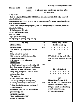 Giáo án Thể dục khối 1, 2, 3 - Tuần 12