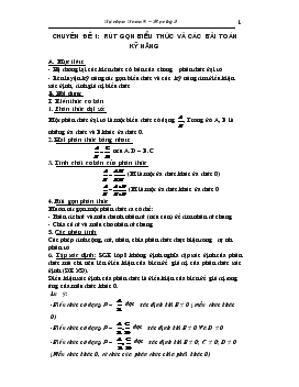 Giáo án Tự chọn Toán 8 – Học kỳ 2