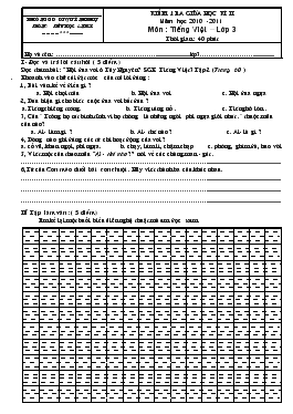 Kiểm tra giữa học kì II năm học 2010 -2011 môn : tiếng việt – lớp 3 thời gian : 40 phút