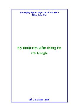 Kỹ thuật tìm kiếm thông tin với Google