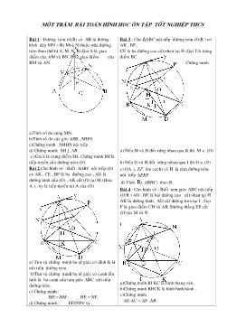 Một trăm bài toán hình học ôn tập tốt nghiệp trung học cơ sở