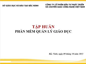 Tập Huấn Phần Mềm Quản Lý Giáo Dục