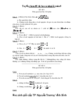 Tuyển chọn đề thi học sinh giỏi toán 6