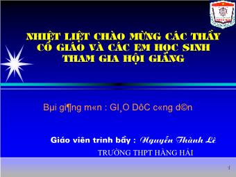 Bài Giảng Giáo Dục Công Dân Lớp 10 - Bài 5 - Tiết 1: Cách Thức Vận Động, Phát Triển Của Sự Vật Và Hiện Tượng