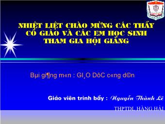 Giáo Án Giáo Dục Công Dân Lớp 10 - Bài 8: Tồn Tại Và Ý Thức Xã Hội - Nguyễn Thành Lê