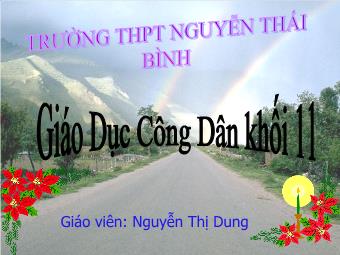 Giáo án Giáo dục công dân lớp 10 - Nguyễn Thị Dung - Bài 8: chủ nghĩa xã hội