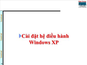 Hướng dẫn Cài đặt hệ điều hành Windows XP
