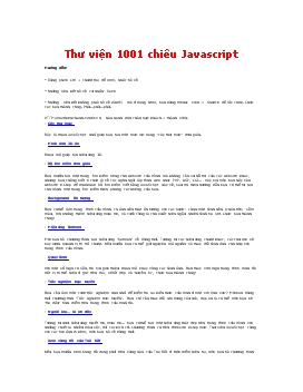 Thư viện 1001 chiêu Javascript