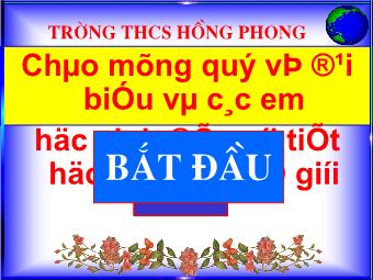 Tiết Học Lớn Nhất Thế Giới - Trường THCS Hồng Phong
