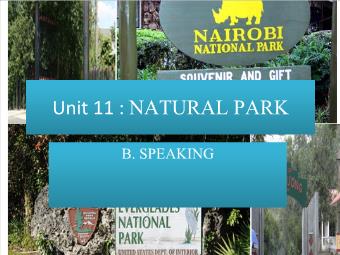 Bài giảng Tiếng Anh 10 - Unit 11 : Natural Park - B. Speaking
