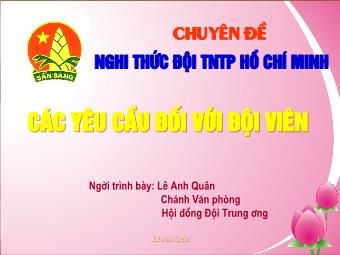 Chuyên Đề Nghi Thức Đội TNTP Hồ Chí Minh - Các Yêu Cầu Đối Với Đội Viên