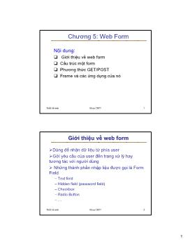 Bài giảng Thiết kế Web - Chương 5: Web Form