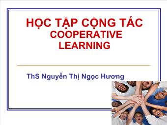 Chuyên đề Học tập cộng tác cooperative learning