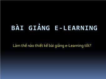 Bài giảng E - Learning