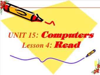Bài giảng Tiếng Anh 8 - Unit 15: computers - Lesson 4: Read