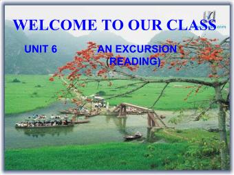 Bài giảng Tiếng Anh lớp 11 - Unit 6: An excursion