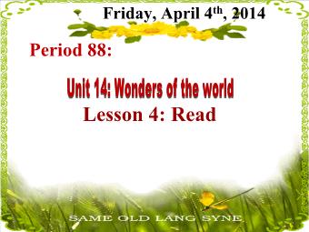 Bài giảng Tiếng Anh lớp 8 - Unit 14: Wonders of the world