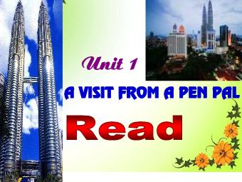 Bài giảng Tiếng Anh lớp 9 - Unit 1: A visit from a pen pal real