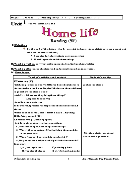 Giáo án Tiếng Anh 12 - Unit 1: Home life