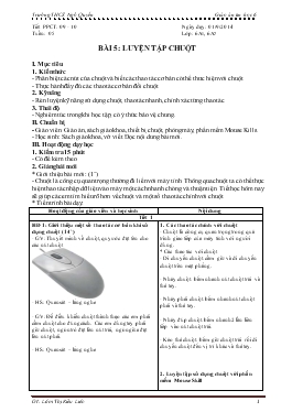 Giáo án Tin học 6 - Học kì I - Bài 5: Luyện tập chuột