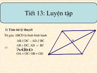 Bài giảng Hình học 8 - Tiết 13: Luyện tập