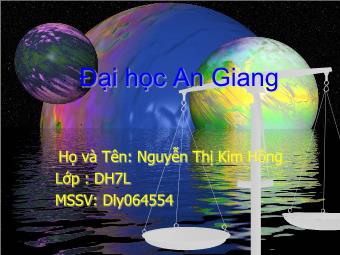 Bài giảng Vật lý 10 - Bài 11: Lực hấp dẫn. Định luật vạn vật hấp dẫn - Nguyễn Thị Kim Hồng