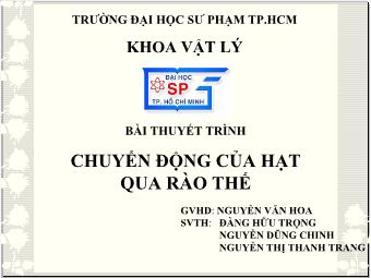 Chuyển động của hạt qua rào thế