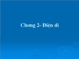 Bài giảng Chương 2- Điện di