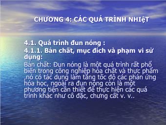 Bài giảng Chương 4: Các quá trình nhiệt