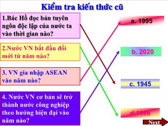 Bài giảng Địa lý 8 Bài 23: Vị trí, giới hạn, hình dạng lãnh thổ Việt Nam
