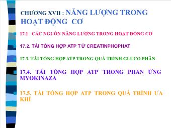 Bài giảng Sinh hóa thể thao (p2)