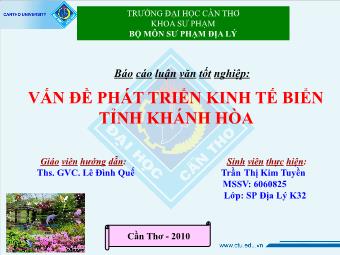 Báo cáo luận văn tốt nghiệp: Vấn đề phát triển kinh tế biển tỉnh Khánh Hòa