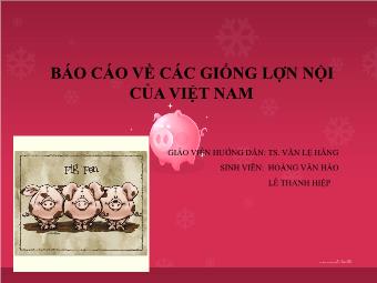 Báo cáo về các giống lợn nội của Việt Nam