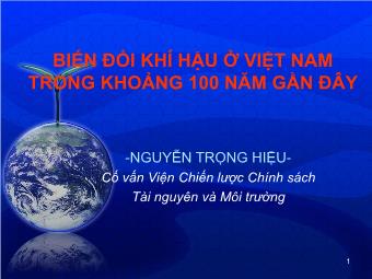Biến đổi khí hậu ở Việt Nam trong khoảng 100 năm gần đây