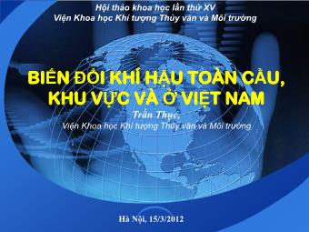 Biến đổi khí hậu toàn cầu, khu vực và ở Việt Nam