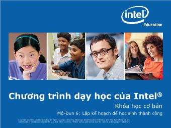 Chương trình dạy học của Intel - Khóa Học Cơ Bản: Mô đun 6: Lập kế hoạch để học sinh thành công