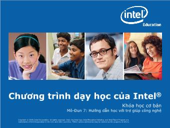 Chương trình dạy học của Intel - Khóa Học Cơ Bản: Mô đun 7: Hướng dẫn học với trợ giúp công nghệ
