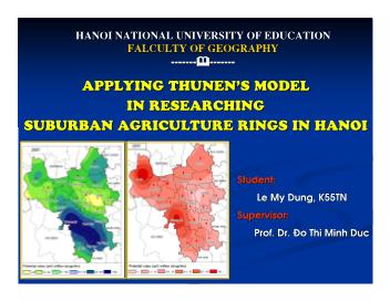 Đề tài Applying Thunen’s model in researching suburban agriculture rings in Hanoi