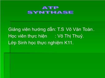 Đề tài ATP synthase